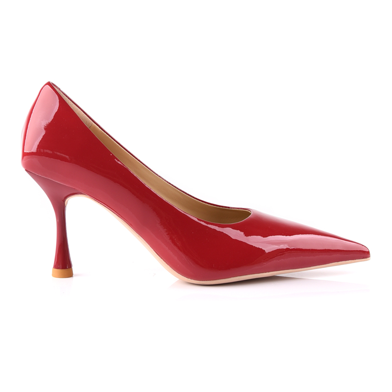 Women Red High Heel Leather Pump Shoes Manufacturer
